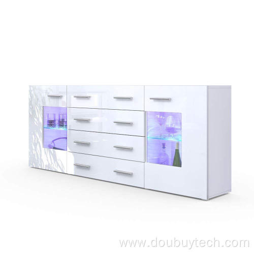 High Gloss LED Light Sideboard